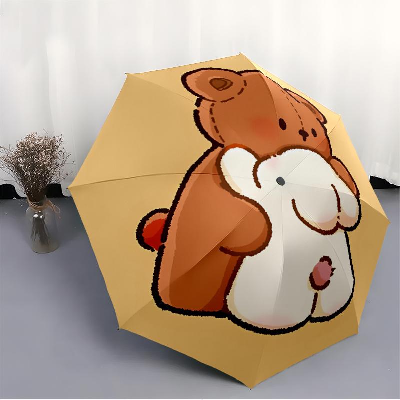 1pc Teddy Bear Umbrella That Opens  Closes Automatically  Perfect Gift with a Convenient Folding Mechanism 13