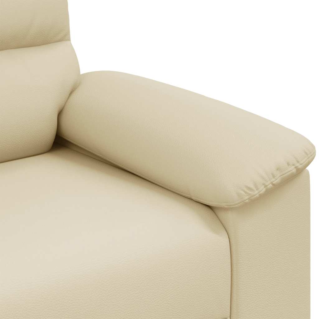 Sofá de 2 Lugares Creme 180 x 81 x 84 cm Couro Sintético