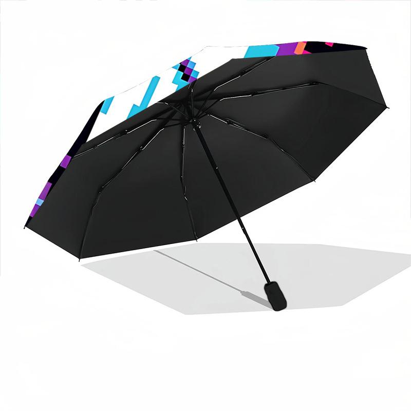1pc Ghost Pixel Automatic Umbrella High Quality Canopy, Portable Folding Umbrella With, Ideal Gift for - Travel, Everyday, Formal Events, Stylish Acce