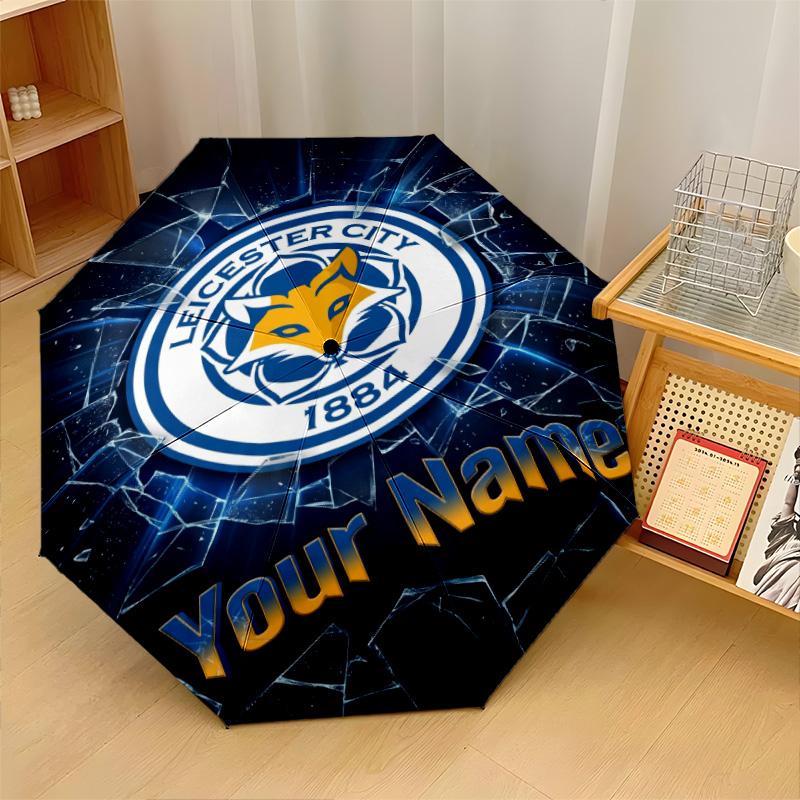 Leicester City Automatic 3‑Fold Umbrella 8‑Rib Windproof Folding Umbrella Sun Rain Protection For Outdoor Travel Daily Use