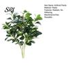 Fade Resistant Plants 3Pcs Artificial Peperomia Greenery with Faux Berries Reusable Holiday Home Decor for Table Centerpieces, Landscaping Decorative