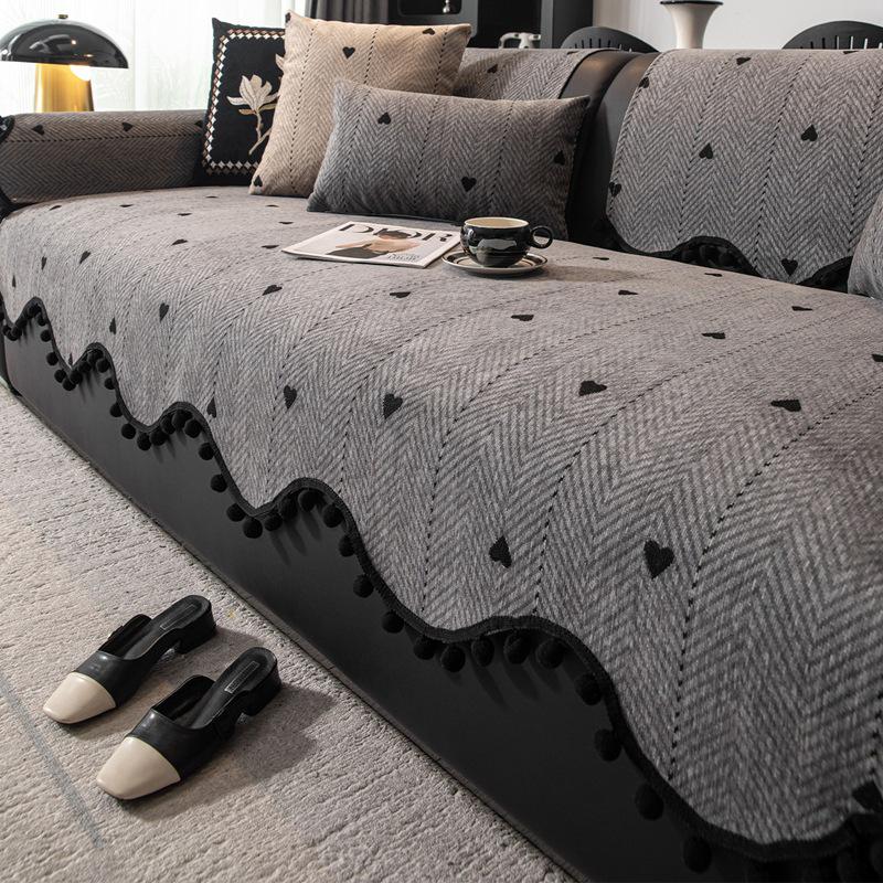 

2026 Vintage-Style Irregular Sofa Cushion, Non-Slip Cover, All-Season, Straight Seat Design 70x70cm темно-сірий