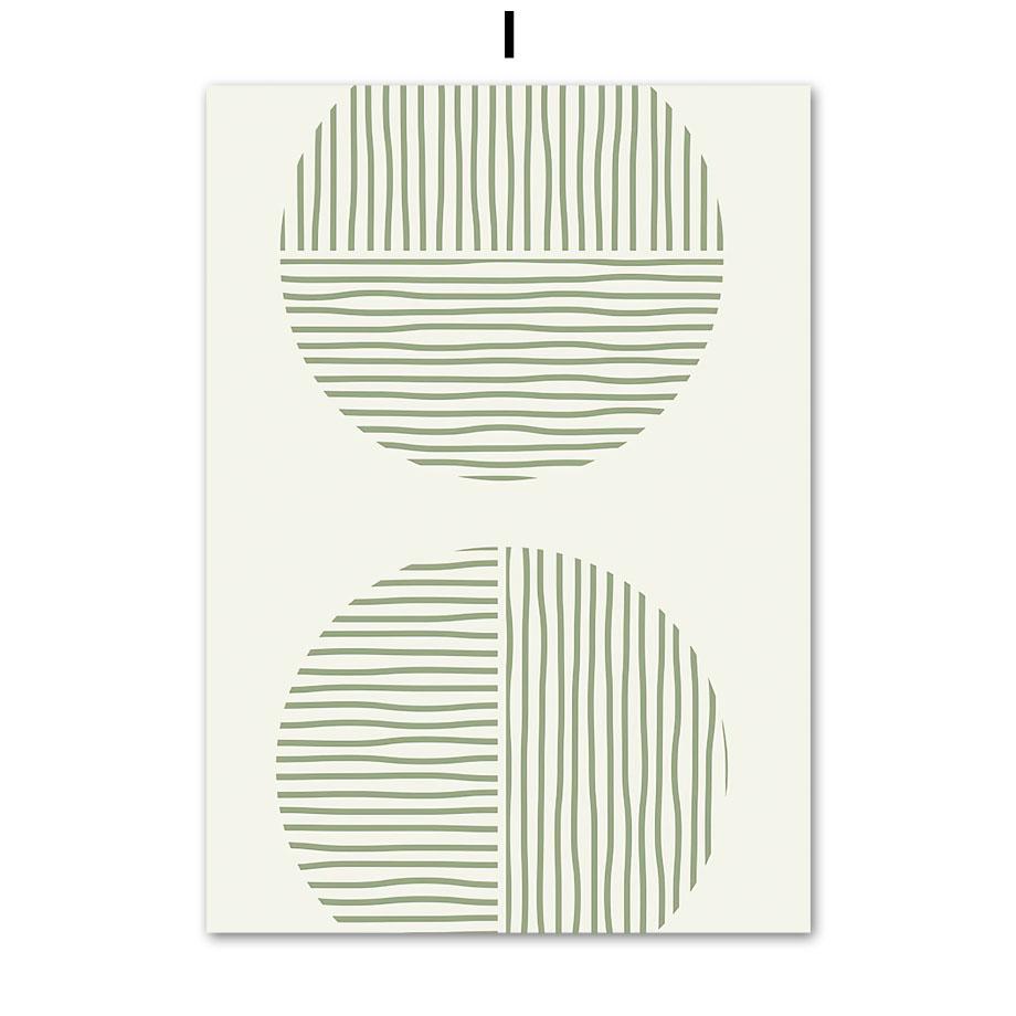 Abstract Geometric Poster Boho Leaves Arches Mid Century Modern Wall Art Print Canvas Painting Wall Pictures Living Room Decor