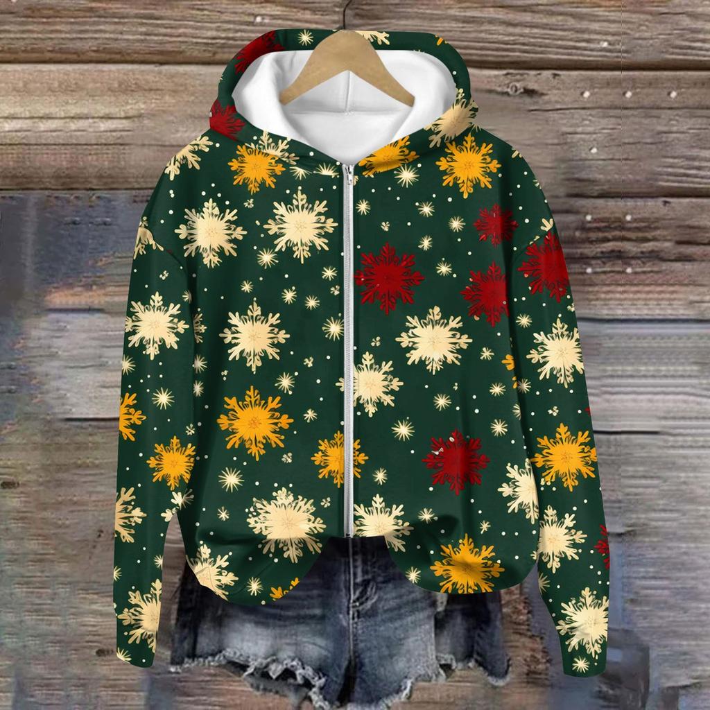 Jackets For Women Long Sleeve  Zip Up  Print Outerwear Casual Jackets