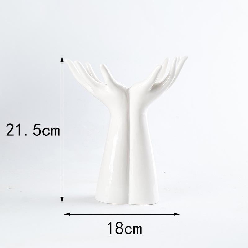 Vaso Mano in Ceramica Bianca, Vaso Braccio per Fiori Carino Unico Boho Minimalismo Estetica del Corpo Decorativo Stile Moderno Nordico per Arredamento Casa Soggiorno Ufficio