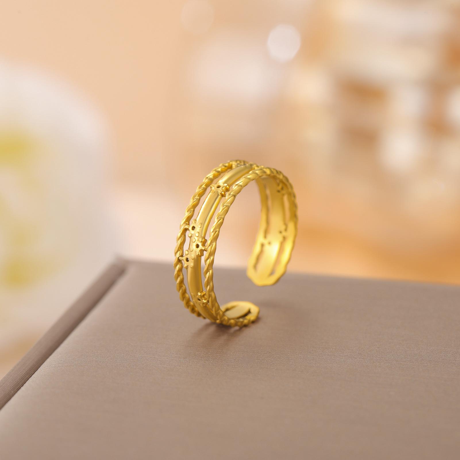 

Винтажные кольца из нержавеющей стали для женщин, регулируемое по размеру кольцо, геометрическое кольцо, свадебные украшения, аксессуары risizabie