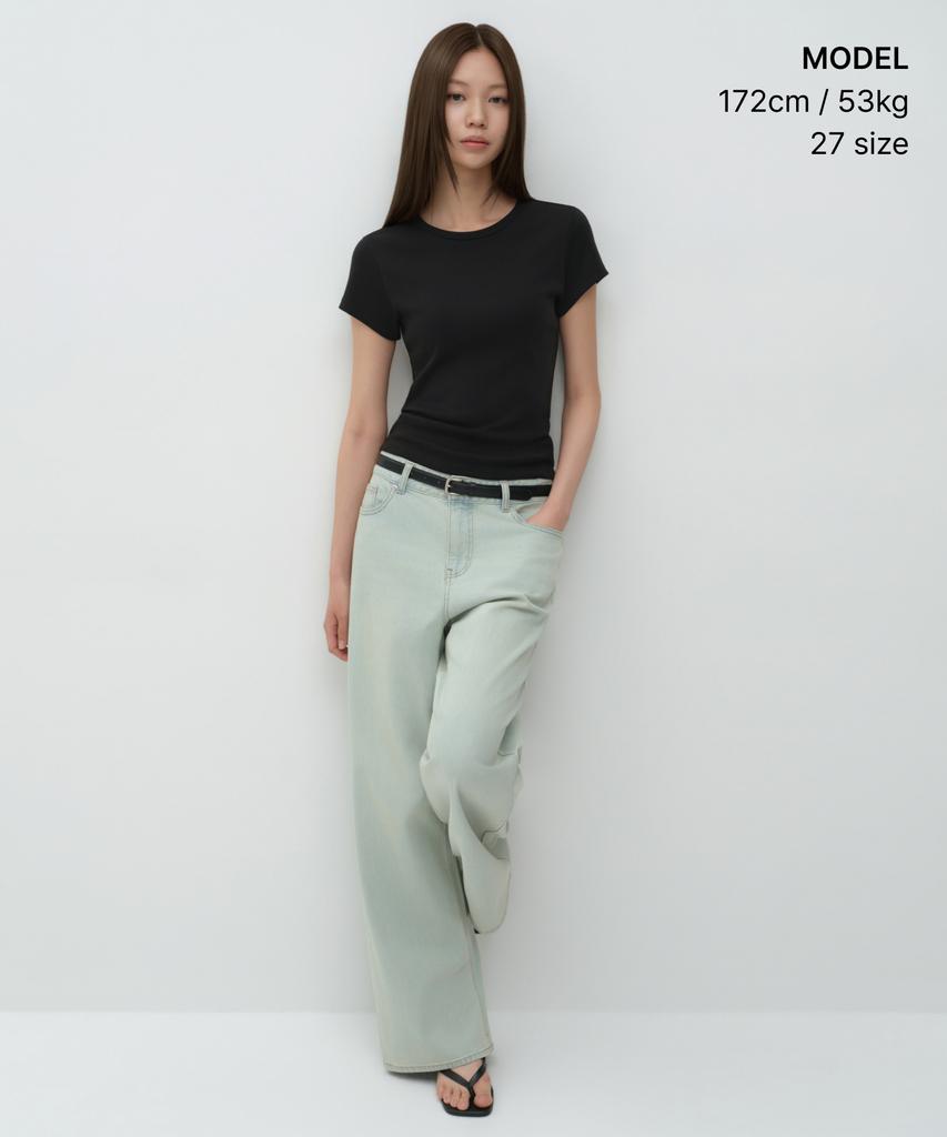 MUSINSA STANDARD WOMAN Women'S Essential Extra Wide Denim Pants [Rusty Sky Blue]