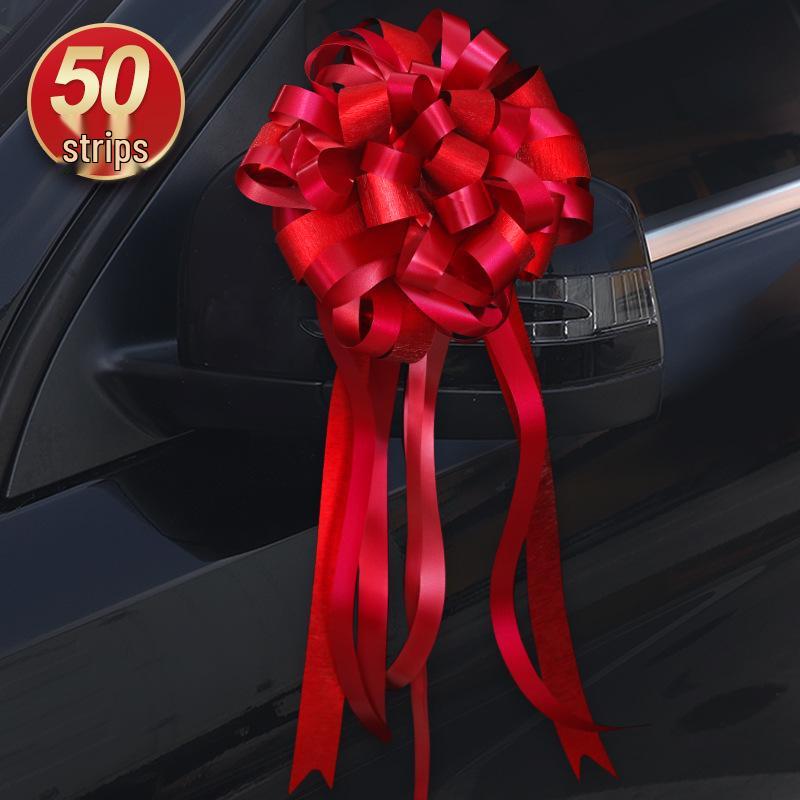 Large Red Ribbon Double Happiness Wedding Car Bows for Decoration and Door Handles