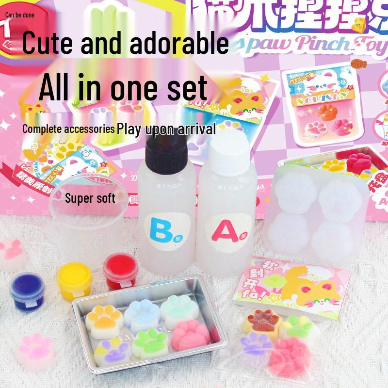 Mr. Toy Mini DIY Cat Paw Cheese Soft Rubber Toy for Kids