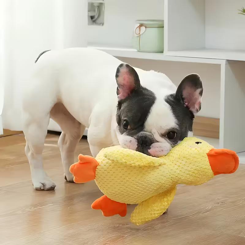 Companion de pluș Rață adormită Jucării pentru câini pentru câini mici mari Rezistent la mușcături Scârțâitoare pentru măcinarea dinților Sunet de rață Jucărie sonoră