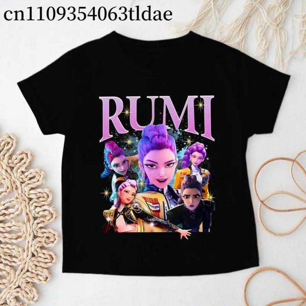 Children's T-shirt-Demon Hunting-Kpop Demon Hunting Girl Group Printing Summer Casual Short-sleeved for Men, Women and Children