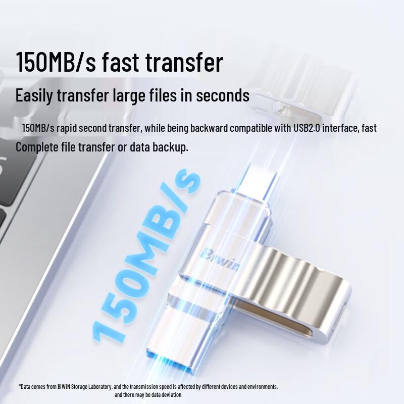 BIWIN High-Speed Dual Interface & Portable Metal USB Flash Drives