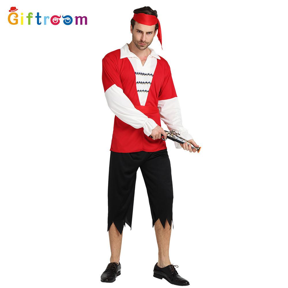 Couples Festive Pirate Costume Perfect For Halloween Parties Featuring Fabric Polyester