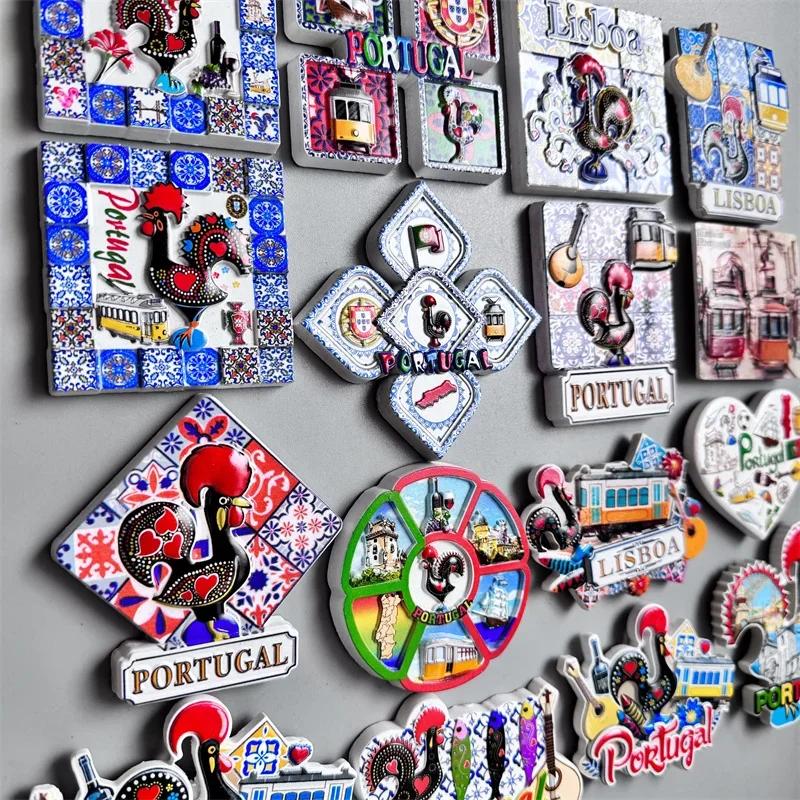 Portugal Lisbon Fridge Magnets Tourist Souvenir Resin Magnetic Refrigerator Stickers Home Decor Collection Gifts for Friends
