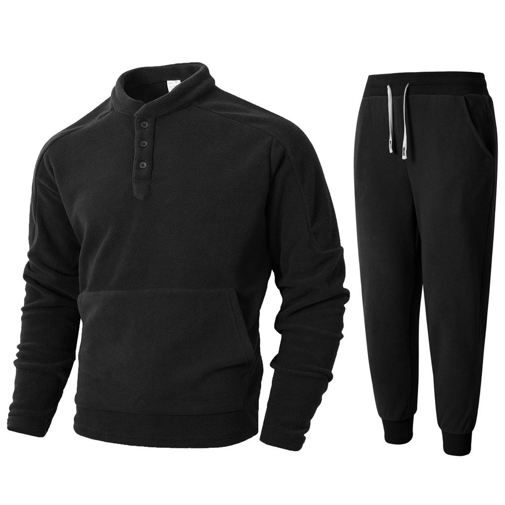 New Solid Color Men's Slim Zipper Casual Autumn and Winter Suit Long Sleeve Stand Collar Suit