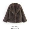 Kaslead New Women Clothes Western Style Fashion Simple and Versatile Thickened Artificial Fur Outerwear