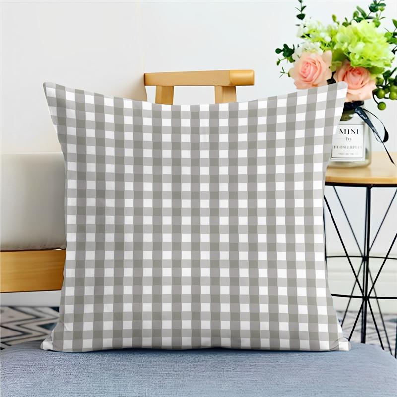 Simple Plaid Striped Pillowcase Dormitory Decoration Office Living Room Home Pillowcase