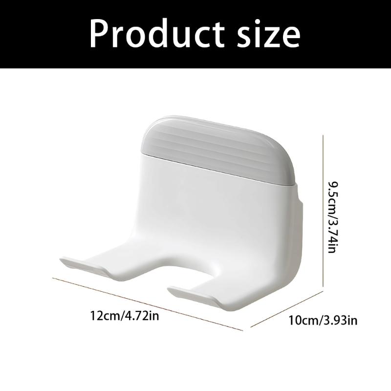 Hair Dryer Holder With Storage Organizers Adhesive Installation For Bathroom Space Saving