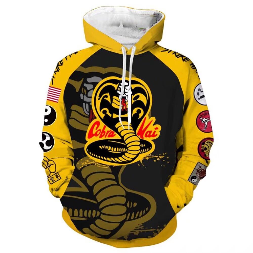 Felpa con Cappuccio Cosplay 3D Pullover per Karate Dojo XIAMUSZ