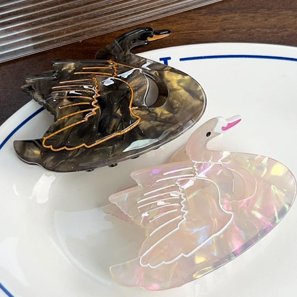 Sweet Goldfish Grab Clip Acetic Acid Swan Hair Clip Creative Cartoon Acetate Shark Clip  Female
