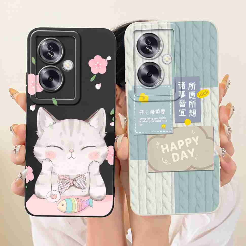 For Oppo A79 5G Case Cartoon Cat Retro Style Silicone Cover For Oppo A79 CPH2553 CPH2557 Shockproof Phone Cases Bumper