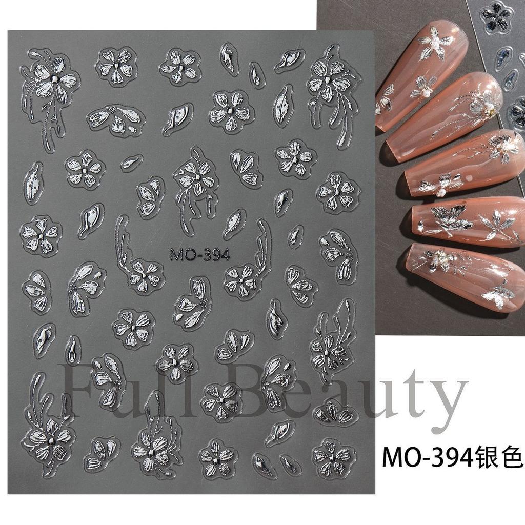 Nail Art Sticker Christmas Metal Bronzing Christmas Tree Bear Snowflake Bow Adhesive Nail Sticker