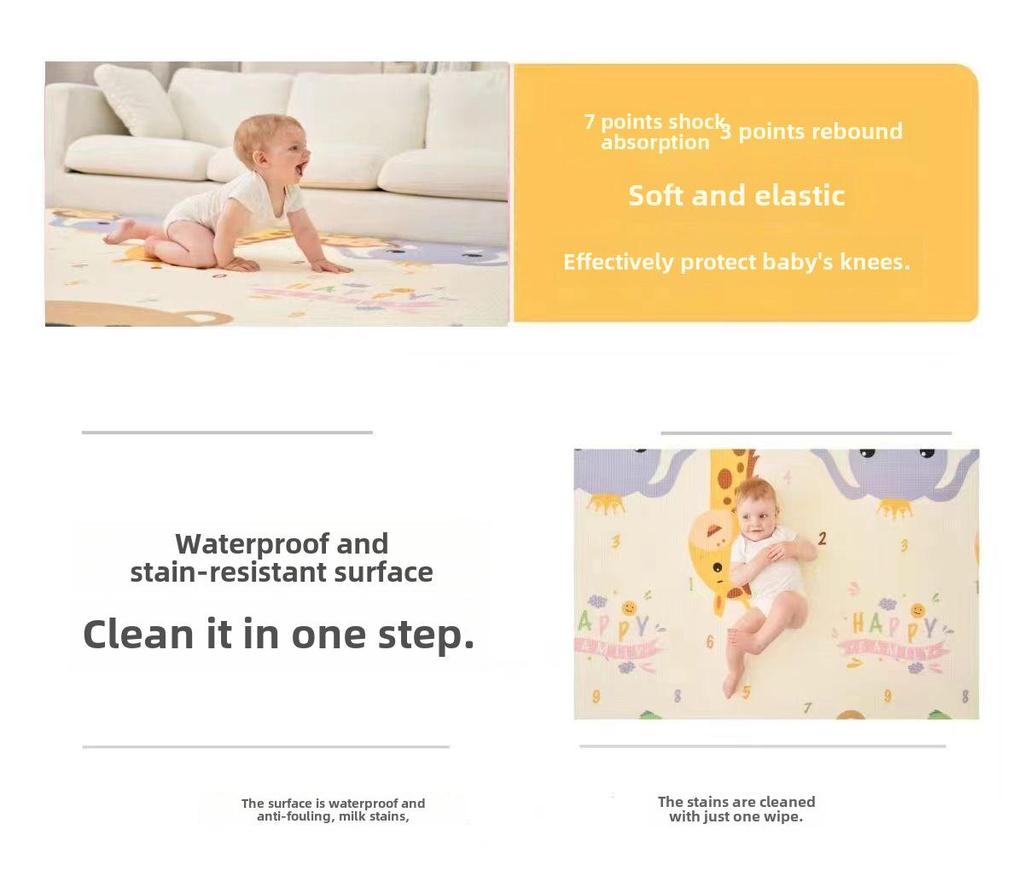Thickened, Odorless Baby Crawling Mat: Foldable Foam with Cold Insulation for Living Room