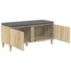 Hallway Bench with Cushion and Storage Sonoma Oak Finish 100 x 38 x 46 cm