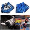 Blue Camouflage Muay Thai Kickboxing Boxing MMA UFC Casual Shorts Gym Sport Unisex Men Women Workout Quick Dry Print Elastic High Waist Training
