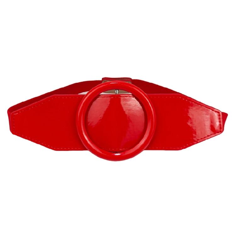 Elegant Elastic Waist Belt For Women Round Buckle PU Waistband For Everyday Wear Casual Outfit All Matching Waist Decors