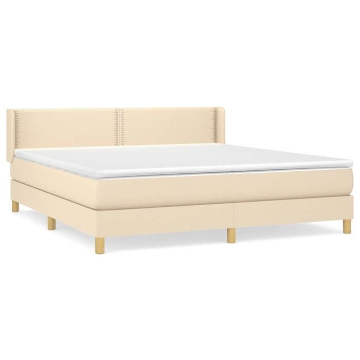 Sommier à lattes avec matelas - Maison Exclusive - Crème - 180 x 200 cm - Tissu (100% polyester)