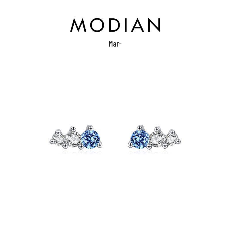 

Modian S925 Sterling Silver Zircon Ring: Elegant, Simple, Versatile Niche Fashion Earrings for Women. 925 Silver