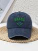 Space Explorer Graphic Distressed Baseball Cap Adjustable Polyester Casual Outdoor Hat