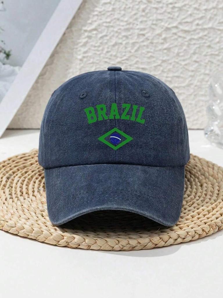Space Explorer Graphic Distressed Baseball Cap Adjustable Polyester Casual Outdoor Hat