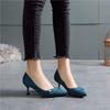 Damen High Heels 2025 Frühling und Herbst neue französische Schuhe Damen dünne Absätze vielseitiger kleiner Duftstil mittlerer Absatz mit Rock Fee Einzelne Schuhe
