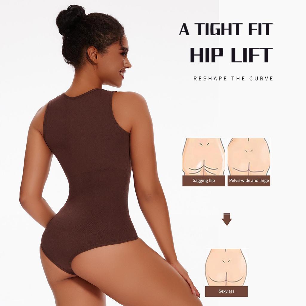 European & American Style Shaping Thong Bodysuit: Wide Strap, Tummy Control, Open Crotch, Butt Lifting, Strappy Bra, Bust Support