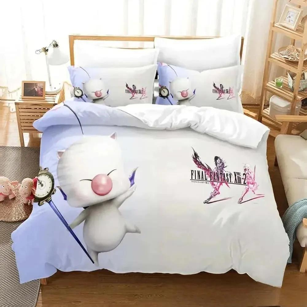 New 3D Print Anime Game FINAL FANTASY XIII-2 Bedding Set Boys Girls Twin Queen King Size Duvet Cover Pillowcase Bed Boys Adult