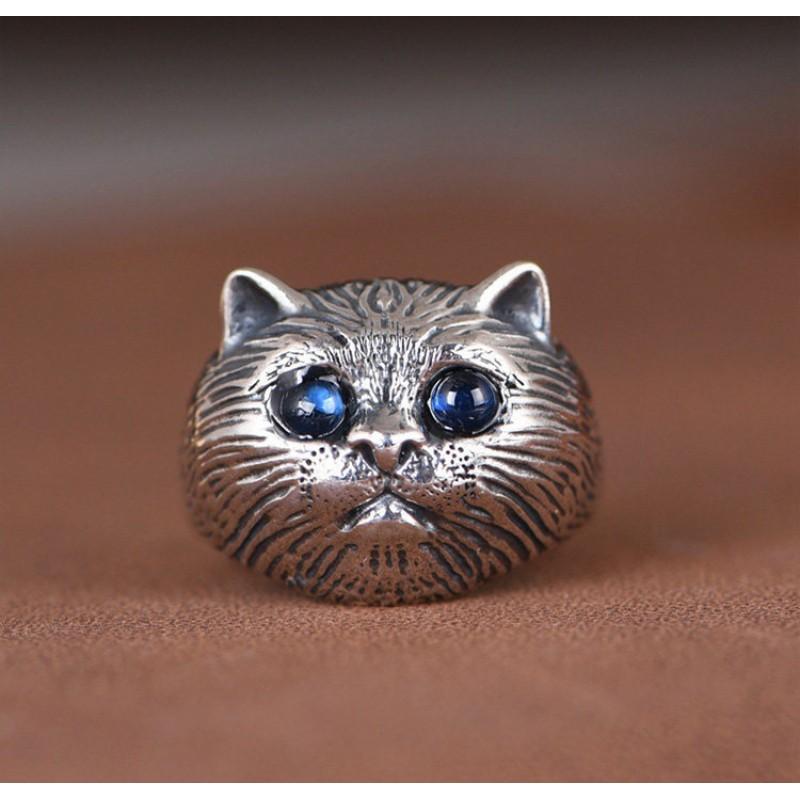 Adjustable Cat Ring Women Men Copper Open Band Vintage Animal Jewelry Minimalist Cute Feline Accessory