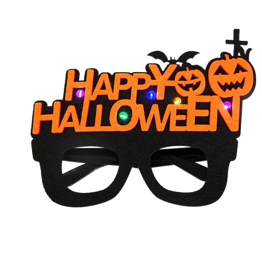 Plastic Pumpkin Glasses LED Halloween Eyewear Frame Festival Halloween Luminous Glasses  Women