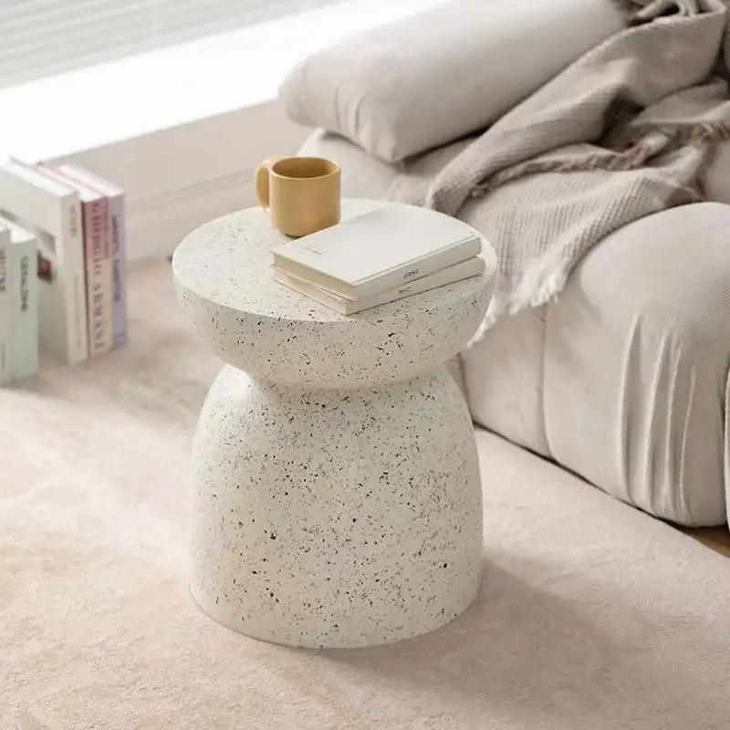 Multi-Functional Nordic Cream Style Side A Few Homestay Small Round Table Creative Small Coffee Table Net Red Cream Sand