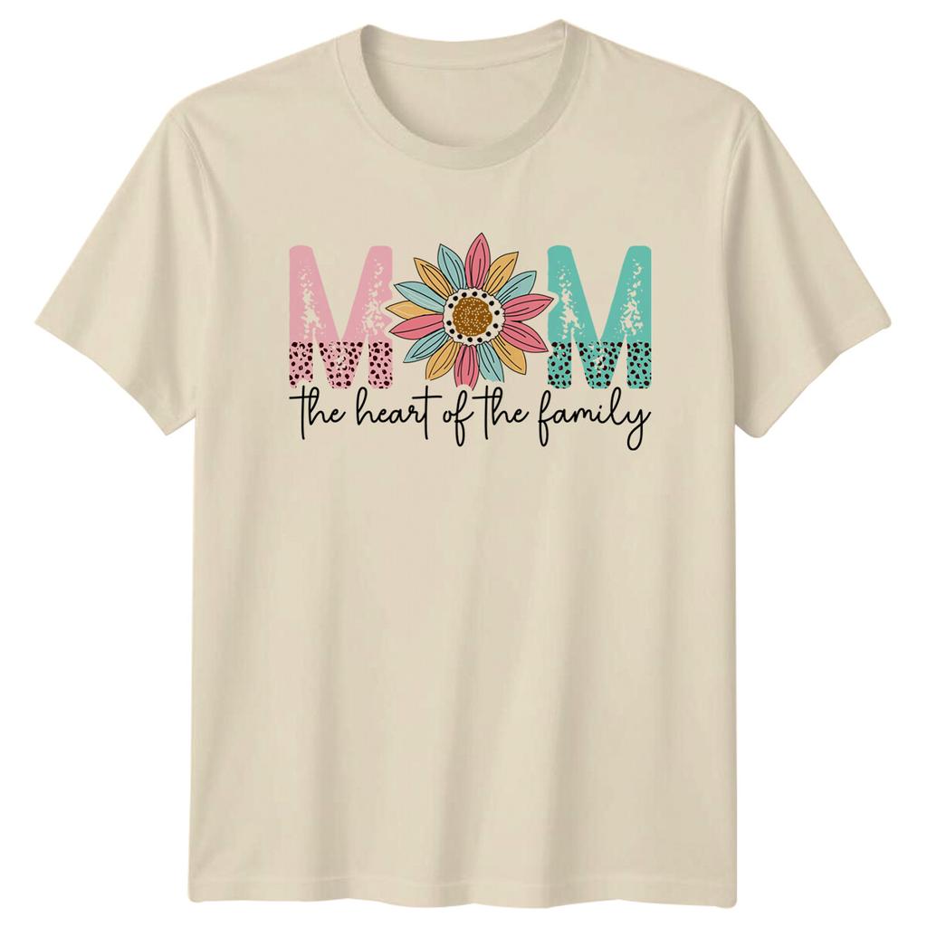 Floral Mom The Heart Of The Family Mothers Day Gift TShirt