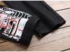 European and American Men's Elastic Straight-Leg Jeans with Print - Street Fashion Casual Pants