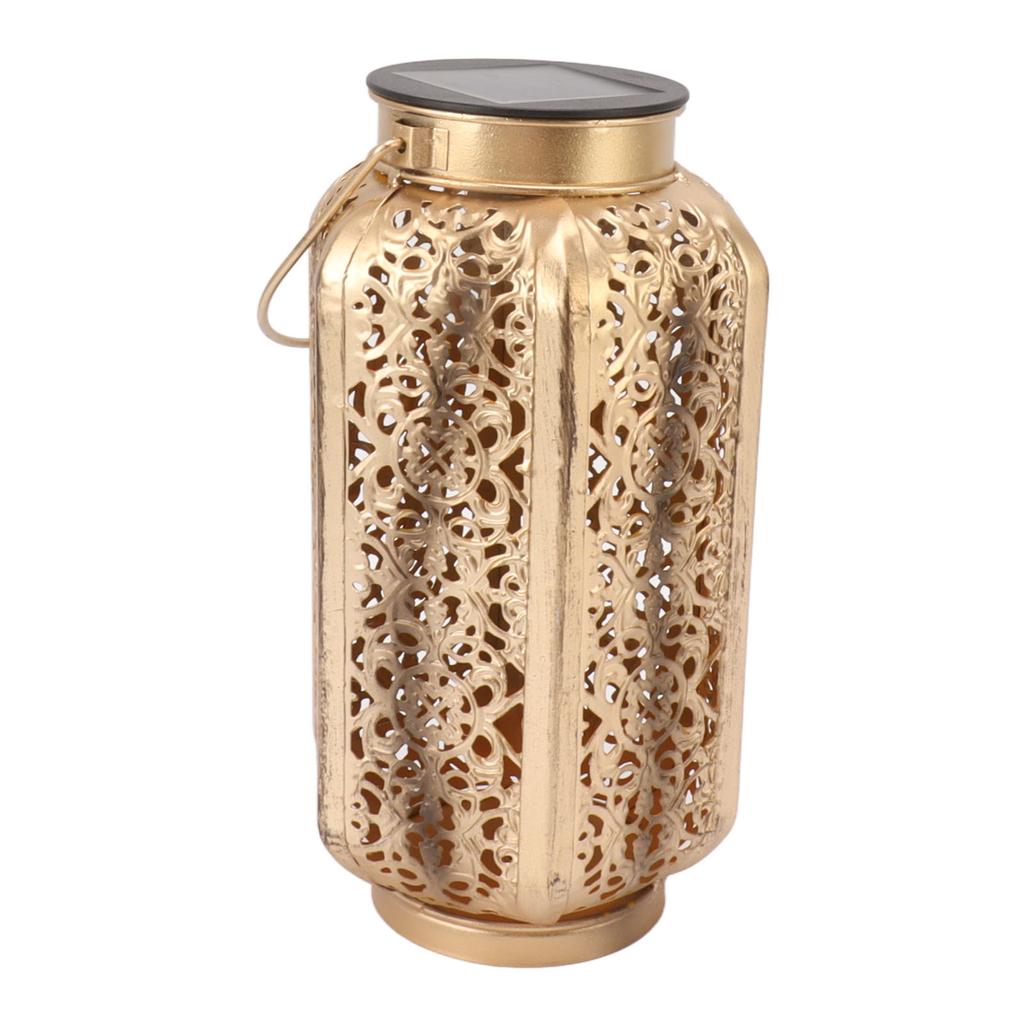 5730LED Hanging Lamp Solar Powered IP44 Waterproof Hex Hollow Lantern for Garden Courtyard Decoration