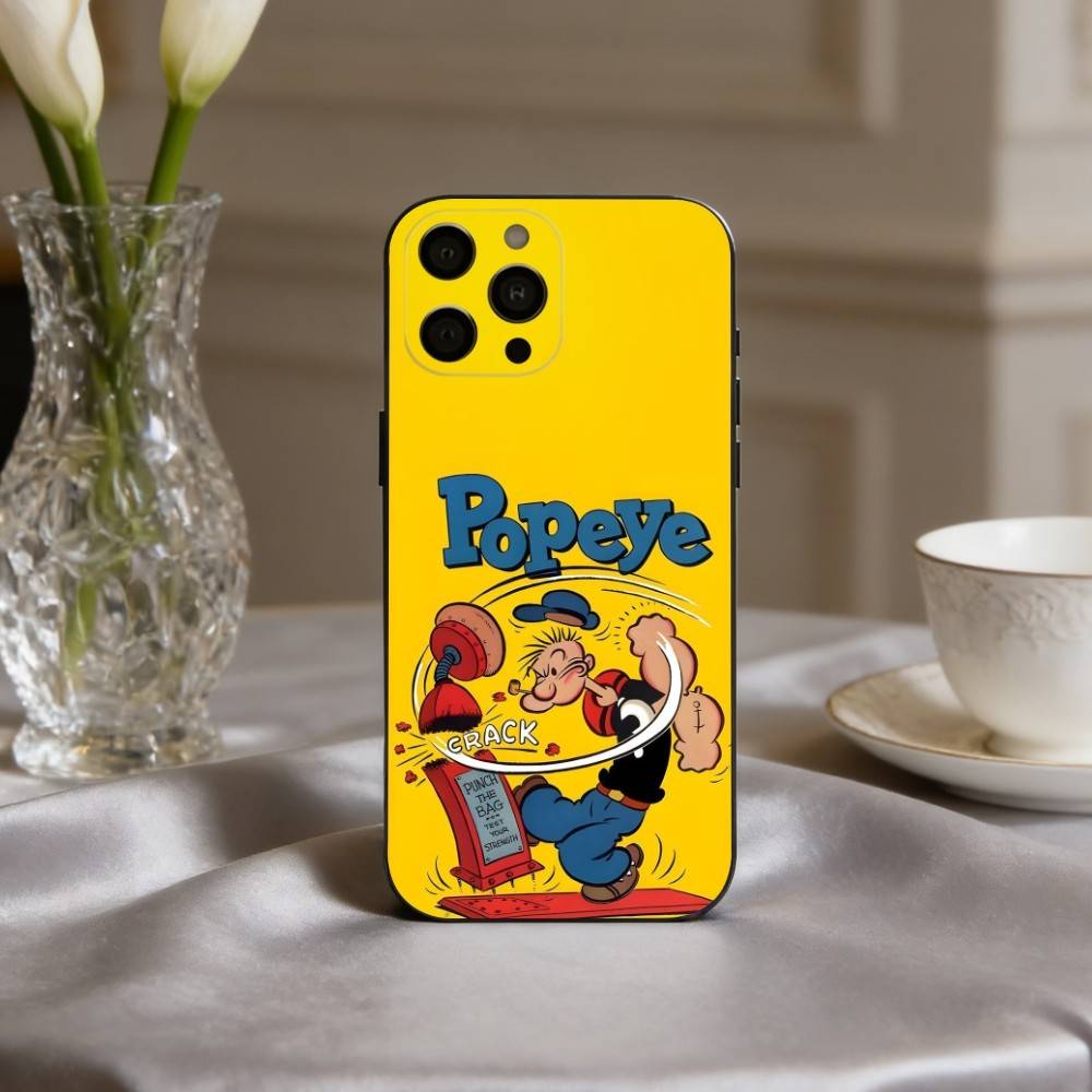 

C-Cartoon C-Character P-Popeye-E Phone Case Silicone Soft For IPhone 17pro 16 15 14 13 12 11 X XR Plus Pro Max Plus iPhone14ProMax