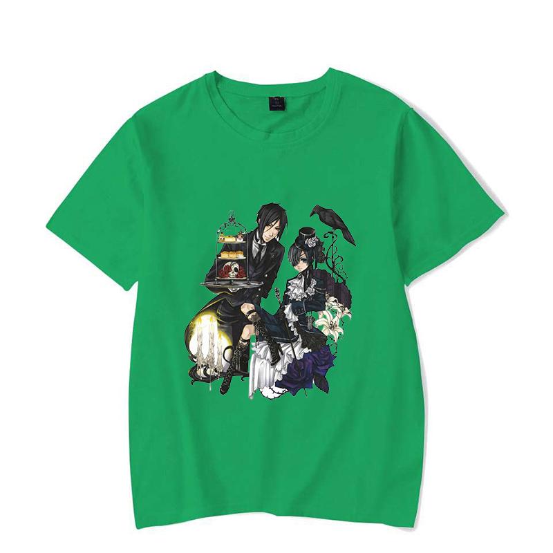 

Hot Black Butler Print T-shirt Women Men Summer Casual Short Sleeve Round Neck Tops Fashion Anime Harajuku T-shirts 4XL