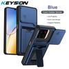 KEYSION Card Slot Holder Bag Phone Case for ZTE Blade A56 Slide Camera Protection Kickstand Shockproof Cover for Blade A56 Pro