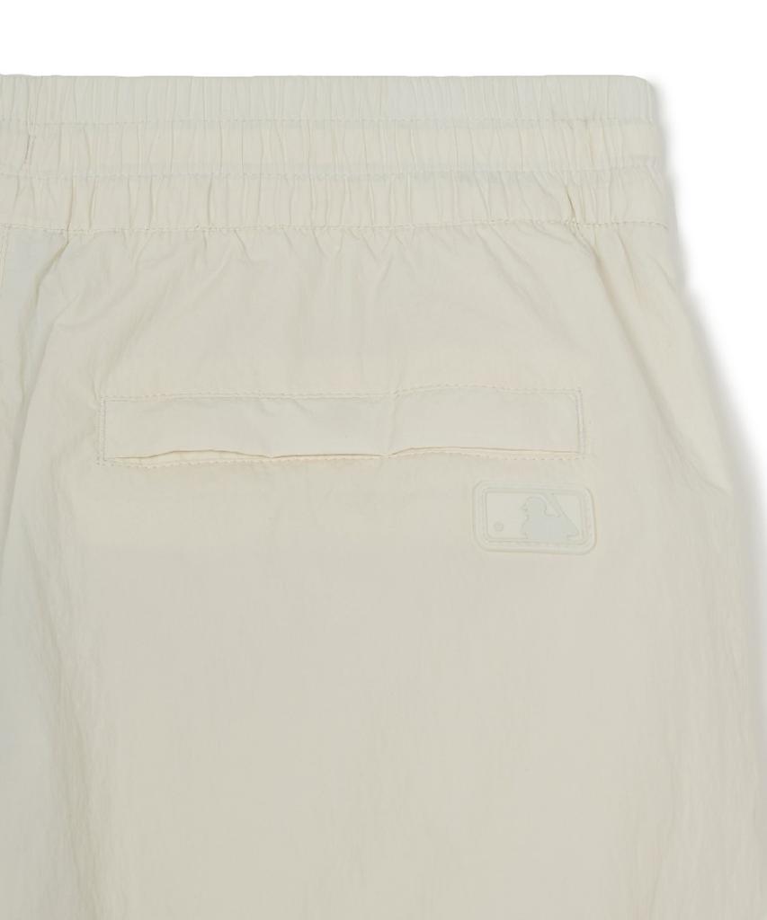 Emelbi Women'S Gorpcore Glossy High-Waisted Cargo Wide Flare Pants Bos (Cream)