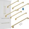 Kotarbau® Kitchen Furniture Handle Classic Modern Oblong Long Matte Gold 358 Mm Spacing 320 Mm Set Of 6