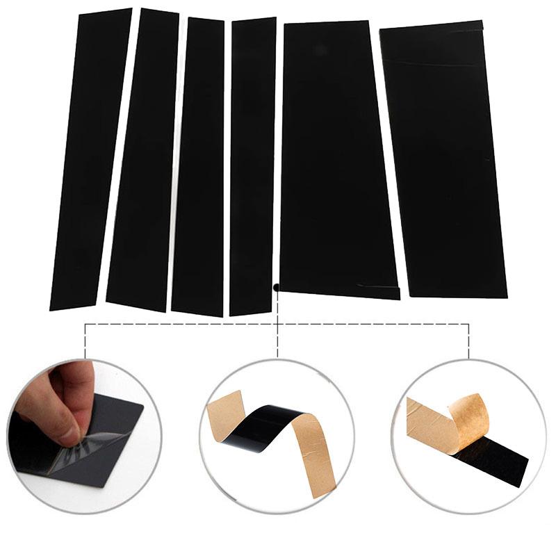 6pcs Glossy Black Car Window Door Column B C Pillar Post Trim Cover PC Stickers Accessories for Honda Freed GB3/GB4/GP3 2008-2016