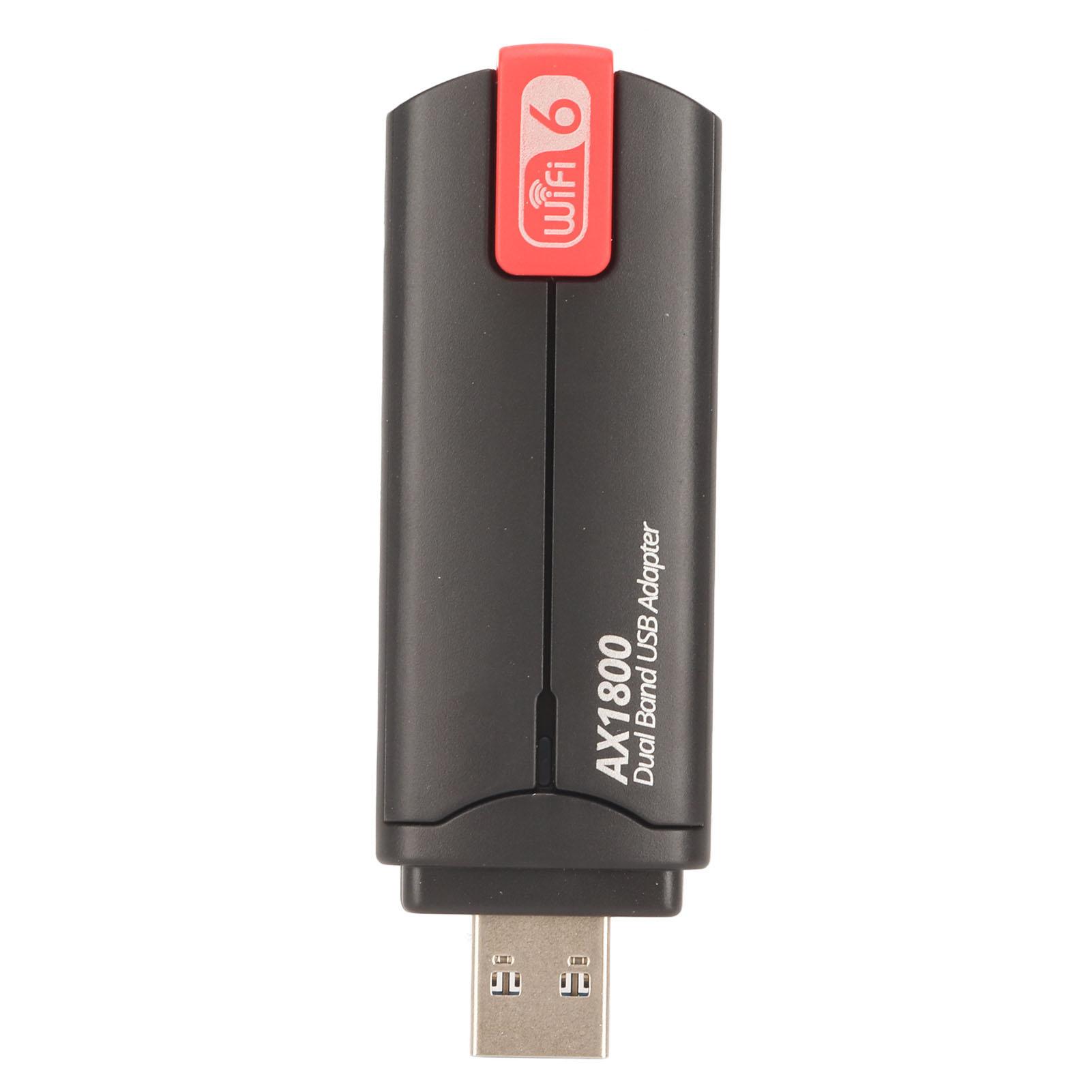 

1800Mbps Dual Band WiFi Adapter with Dual 3dbi Antennas 2.4GHz 5GHz USB3.0 Interface WiFi 6 Adapter